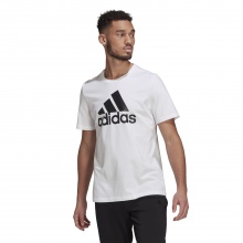 adidas Freizeit Tshirt Essentials Big Logo (100% Baumwolle) weiss Herren